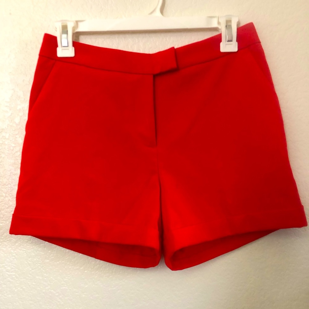 Red High Waisted Shorts